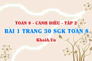 Bài 1 trang 30 Toán 8 Cánh Diều Tập 2